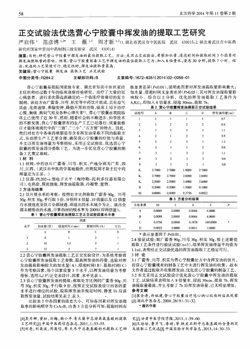 正交试验法优选营心宁胶囊中挥发油的提取工艺研究