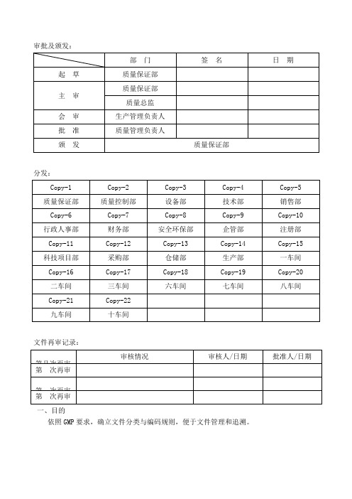 最新文件分类及编码规则汇编