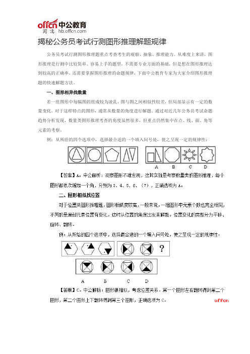 揭秘公务员考试行测图形推理解题规律