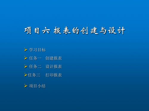 Access 2007中文版基础教程项目6