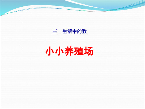 北师大版一年级数学下册第三单元第5课时《小小养殖场》课件