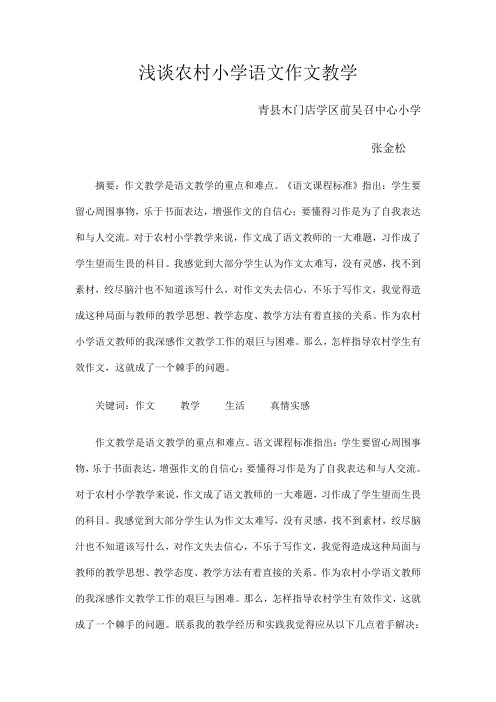 浅谈农村小学语文作文教学