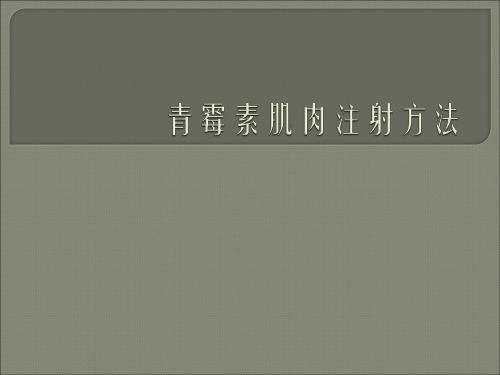 青霉素注射方法PPT课件