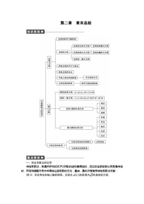 2015年苏教版必修二第2章平面解析几何初步作业题及答案解析20套第2章 章末总结