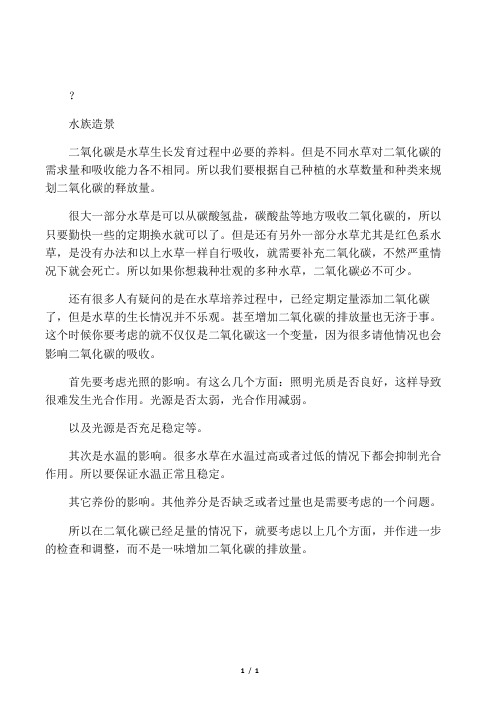 水族造景中是否一定要使用二氧化碳