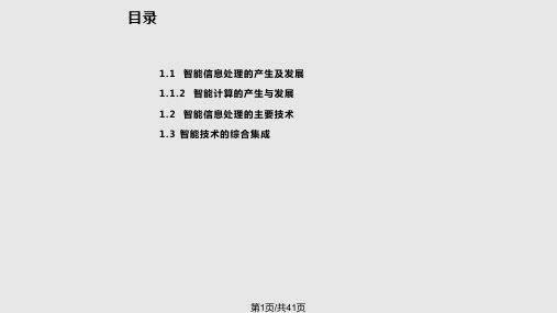 智能信息处理课程概述PPT课件