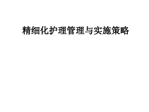 精细化护理管理与实施策略ppt课件
