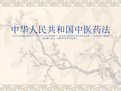 国家中医药法培训课件