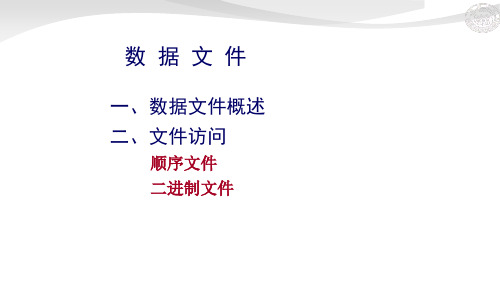 VBNET程序设计进阶：数据文件概述