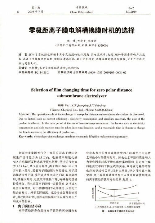 零极距离子膜电解槽换膜时机的选择