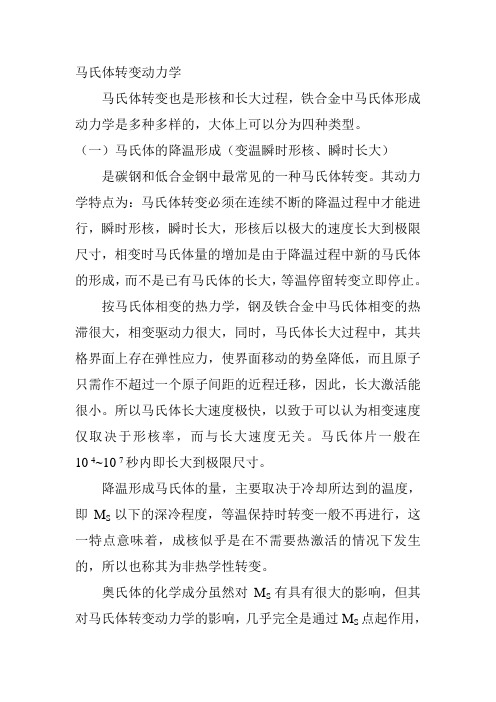 马氏体转变动力学