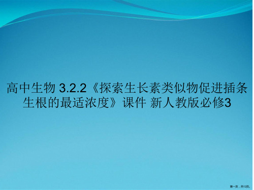 高中生物 3.2.2《探索生长素类似物促进插条生根的最适浓度》课件 新人教版必修3