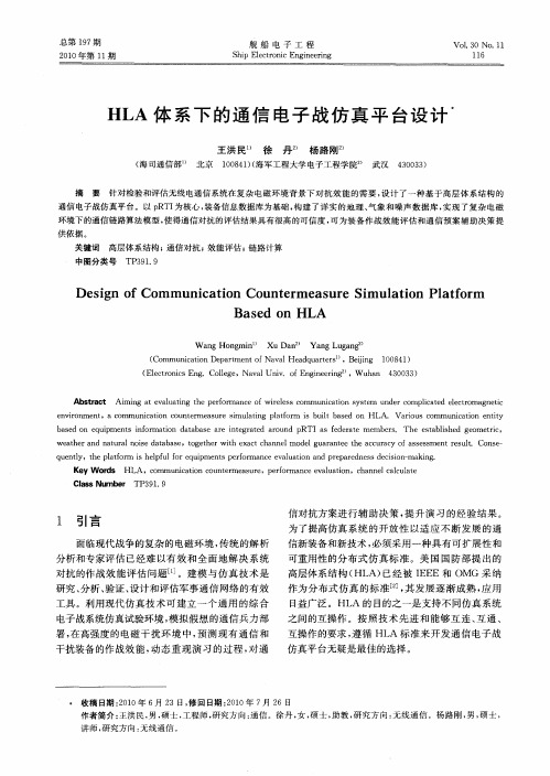 HLA体系下的通信电子战仿真平台设计