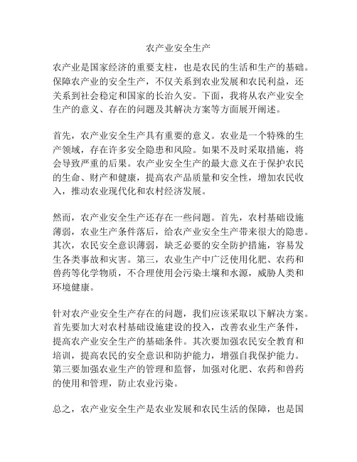 农产业安全生产