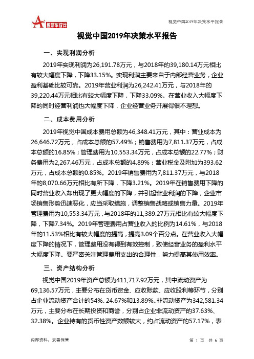 视觉中国2019年决策水平分析报告