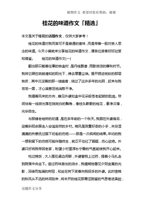 桂花的味道作文「精选」