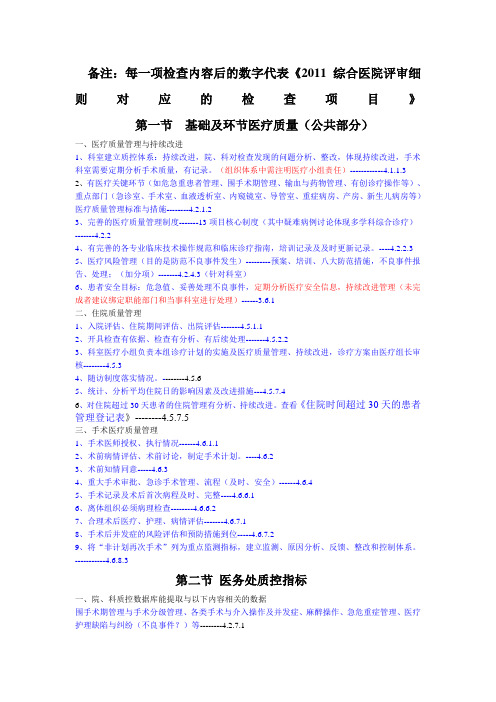 医疗质量控制检查内容及质控指标