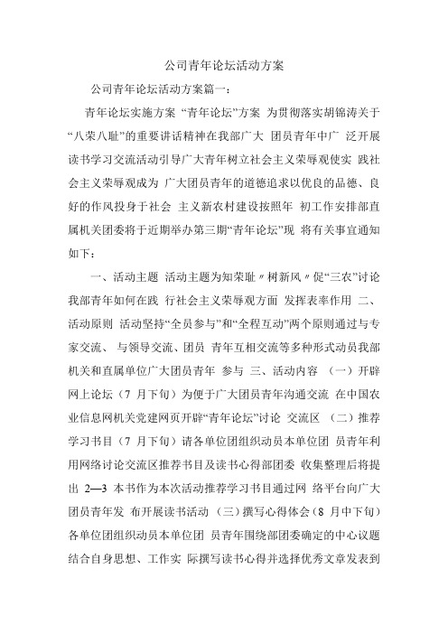 公司青年论坛活动方案.doc