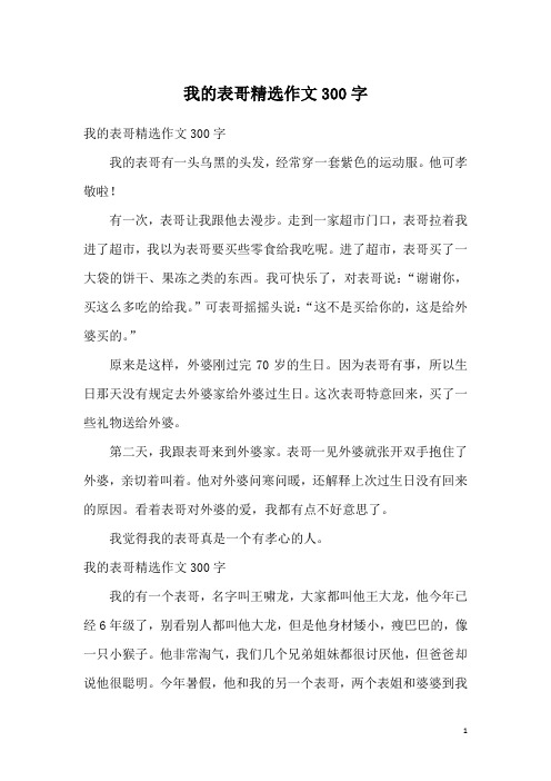 我的表哥精选作文300字