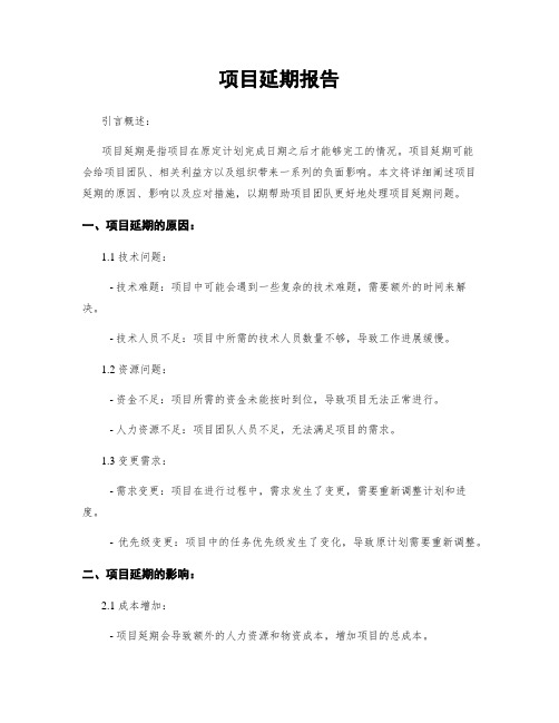 项目延期报告