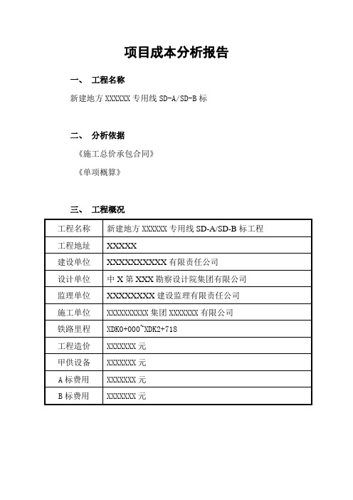 工程项目成本分析汇报