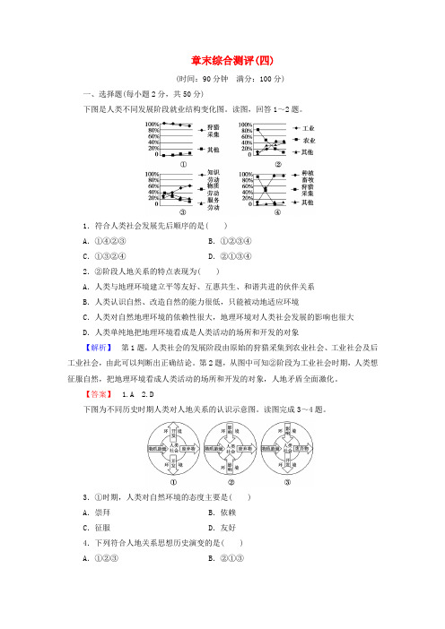 2018-2019学年高中地理 章末综合测评4(含解析)中图版必修2