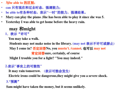 情态动词  牛津英语(PPT)3-3