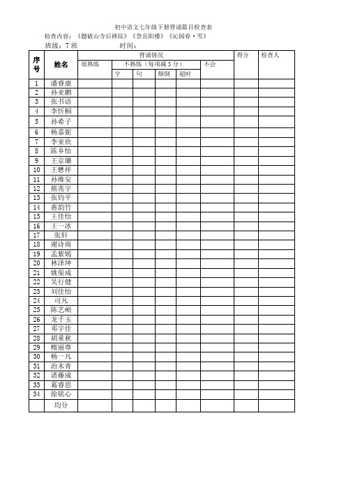 疯狂背诵记录表
