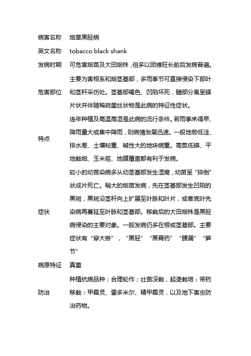 烟草黑胫病