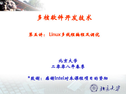 多核软件开发技术第五讲Linux多线程编程及调优(精)
