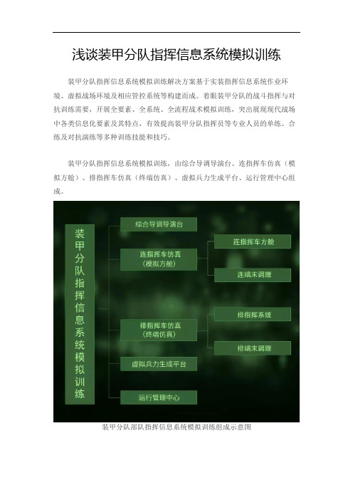 浅谈装甲分队指挥信息系统模拟训练