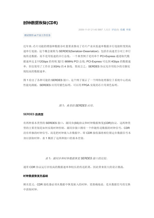 时钟数据恢复(CDR)