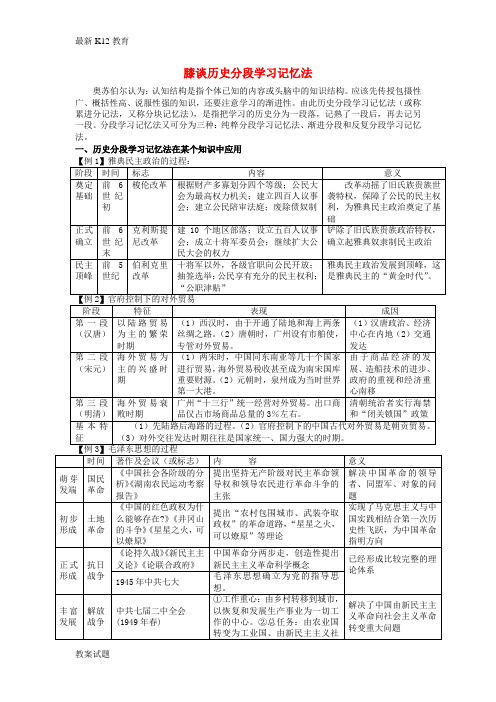 【配套K12】江西省高中历史 巧记系列52 膝谈历史分段学习素材