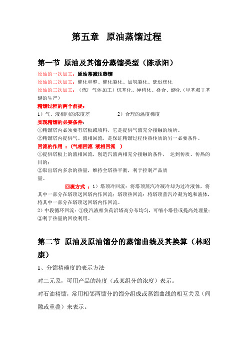 第三组原油蒸馏知识点