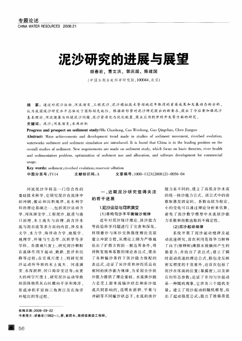泥沙研究的进展与展望