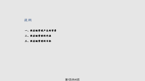chap供应链管理概述PPT课件