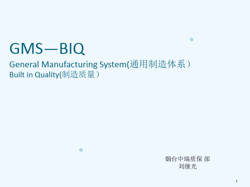 GMS-BIQ制造质量