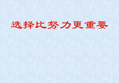 24选择比努力更重要PPT课件