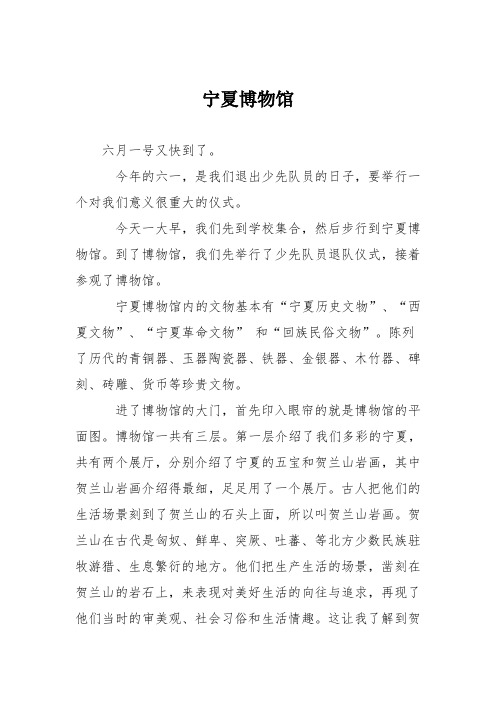 初中议论文作文：宁夏博物馆