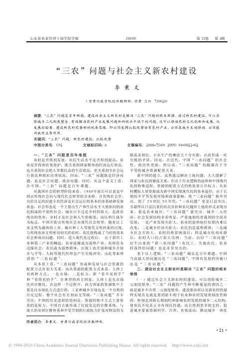 _三农_问题与社会主义新农村建设