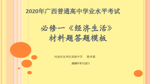 业水平考试政治必修一《经济生活》材料题模板(共17张PPT)