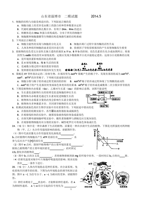 2014淄博二模试题