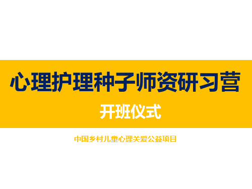 0心理护理开班仪式及项目宣讲ppt