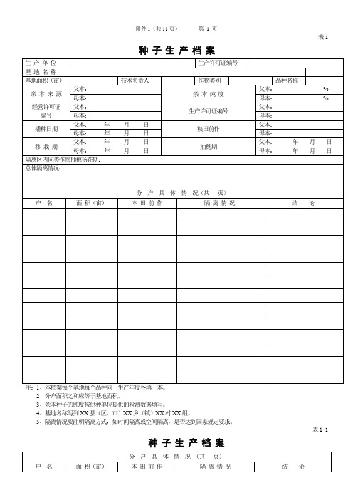 种子生产经营档案