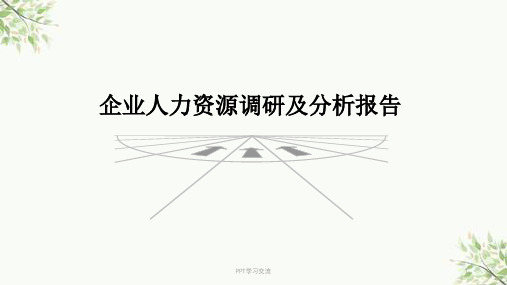 人力资源调研及分析报告课件