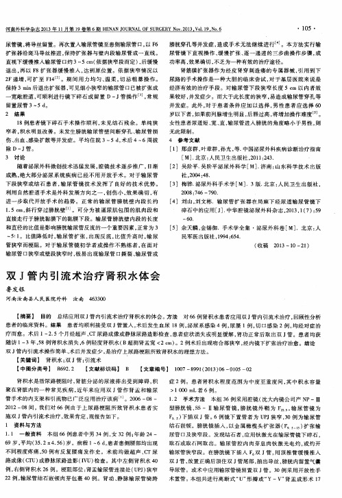 双J管内引流术治疗肾积水体会
