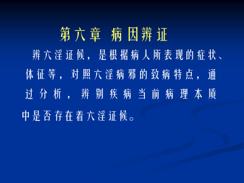 第六章  病因辨证