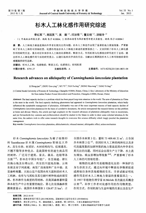 杉木人工林化感作用研究综述