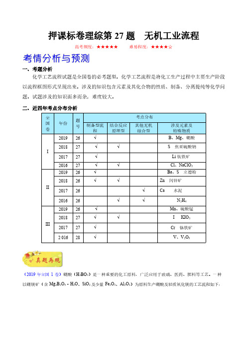 2020高考化学押题及答案 (2)