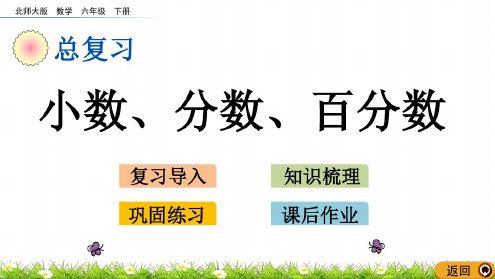北师大版六年级数学下册《总复习》1.4小数、分数、百分数课件PPTppt